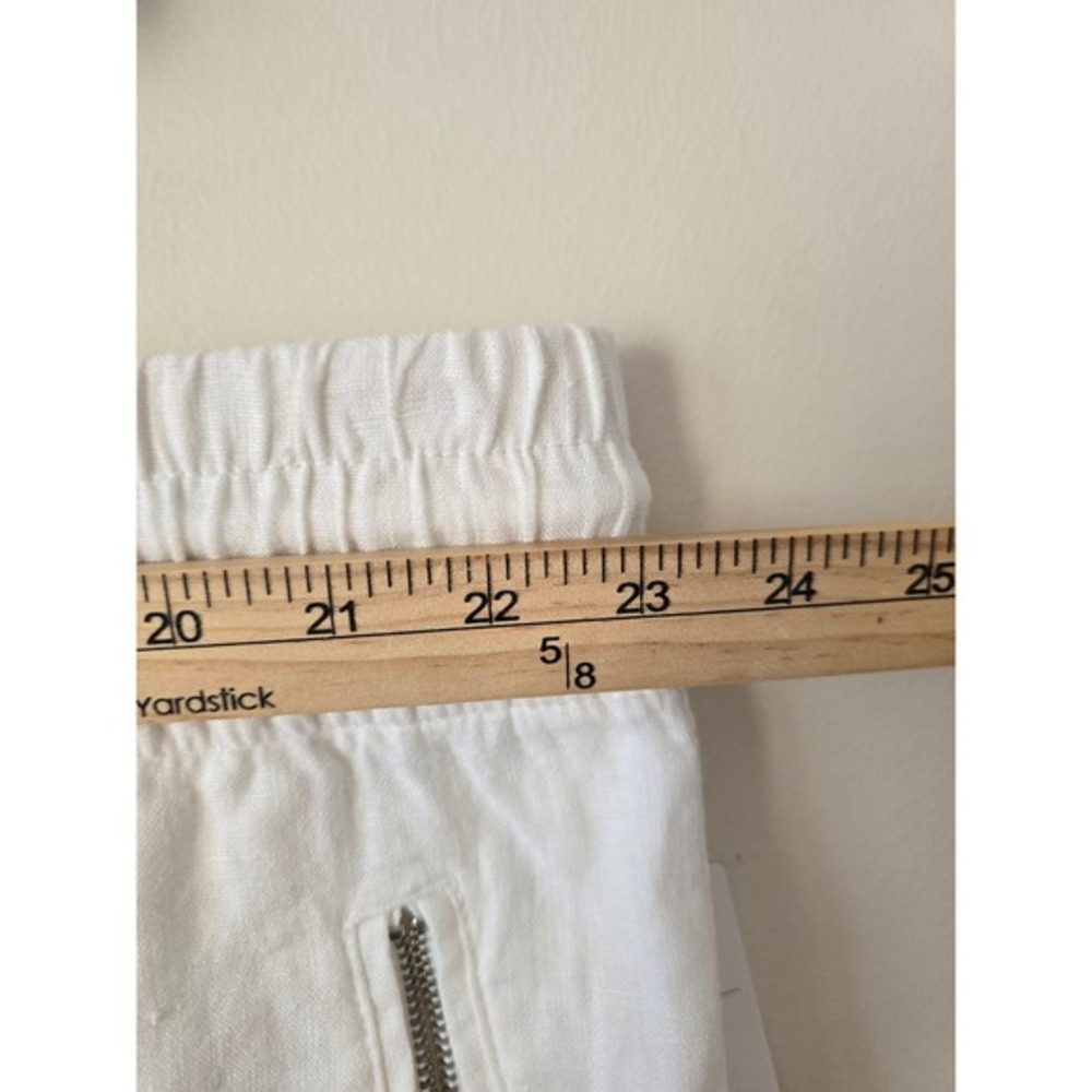 Athleta‎ Cabo Linen Jogger Pants White Lightweight Zip Pockets Size 26 - Picture 8 of 10